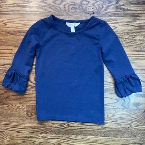 Matilda Jane Girls Solid Navy Puffer Sleeve Top Size 4